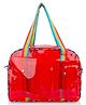 New Pinch Transparent Tote Bag Water Resistant unisex PVC Tote Bag For swimming ,  Office, College, Travel, Cosmetics, Gym, Stadium with Reinforced Straps Height 25 cm(Red)