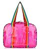 New Pinch Transparent Tote Bag Water Resistant unisex PVC Tote Bag For swimming ,  Office, College, Travel, Cosmetics, Gym, Stadium with Reinforced Straps Height 25 cm( Pink  )