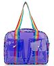 New Pinch Transparent Tote Bag Water Resistant unisex PVC Tote Bag For swimming ,  Office, College, Travel, Cosmetics, Gym, Stadium with Reinforced Straps Height 25 cm( Purple)