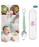 Puchku 2 In 1 Spoon Fruit Scrapping One Side and Other Soft Silicone Spoon - Green