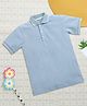 Nino Bambino Organic Cotton Knit Half Sleeves Solid Polo Tee - Sky Blue