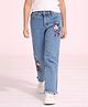 Nino Togs Denim Floral Embroidered Flared Jeans - Blue
