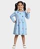 Orange Sugar 100% Cotton Knit Full Sleeves Sea Life Theme Printed Dress - Sky Blue