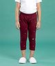 Kaboosh Cotton Spandex Knit Star Printed Capri Leggings - Maroon