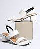 NZS Strap Detailed Slingback Heel Sandals - White