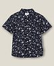 Cherry Crumble By Nitt Hyman Cotton Woven Half Sleeves Floral Printed Shirt - Black