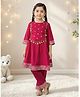 Jilmil Blended Woven Three Fourth Sleeves Sequins Embellished Kurti & Pyjama Set  - Dark Pink