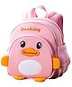 Azhari 9.8 Inches Duckling School Backpack Bag with Safety Feature For Kids - PInk