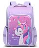 Azhari 14.1 Inches 3D Schoolbag, Waterproof Unicorn Theme Backpack for Lower Primary and Elementary School Student - Purple