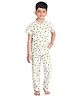 Clothe Funn Cotton Knit Half Sleeves Watermelon Printed Shirt & Pajama Night Suit - White