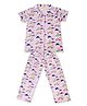 Clothe Funn Cotton Knit Half Sleeves Rainbow Printed Shirt & Pajama Night Suit - Pink