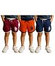 Clothe Funn Cotton Knit Pack Of 3 Anchor Printed Shorts - Orange Maroon & Blue