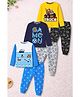 Trampoline Cotton Blend Knit Pack Of 3 Full Sleeves Monster Truck & Game On Text Printed Tees & Pajamas Night Suits - Multi Colour