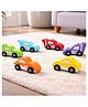 NESTA TOYS Wooden Toy Cars Set with 6 Colorful Vehicles for Kids & Toddlers