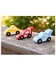 NESTA TOYS Wooden Toy Cars Set with 3 Colorful Vehicles for Kids & Toddlers