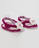 Knits & Knots crochet Flip Flop Style Knitted Booties - Violet & White