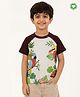 Pranava Organic Cotton Single Jersey Knit Half Sleeves Birds Printed Tee - White