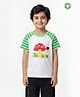 Pranava Organic Cotton Single Jersey Knit Half Sleeves Mushroom Printed Tee - White