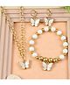 Asthetika Butterfly Charm & Beads Embellished Jewellery Set - White