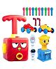 FunBlast Manual Pumping Balloon Launcher with Toy Cars for Kids (Red Bird)