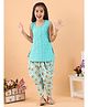 Kinder Kids Cotton Woven Sleeveless Abstract Printed Kurti & Dhoti Set - Blue