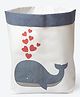 Masilo-Jumbo Fabric Storage Basket Whale Patch - White Blue