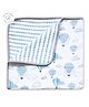 Masilo Organic Cotton Muslin Blanket For Infant/Baby's Nursery 105 x 105 cm, Lightweight & Comfortable, 0 to 3 Years - Hot Air Ballon - Blue