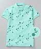 Olio Kids Half Sleeves Tee Marine Print - Sea Green