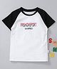 Meng Wa Half Raglan Sleeves Tee Fashion Sport Tee - Black White