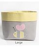 Masilo Buzzing Bee Cotton Storage Basket Bee Print - Grey