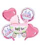 Amfin Baby Girl Foil Balloons Pink White  - Pack of 5