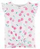 Carter's Cherry Tie Front Jersey Top - White Pink