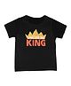 Disney By Crossroads Long Live The King Print Half Sleeves T-Shirt - Black