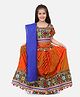 Bownbee Leheriya Print Short Sleeves Choli With Dupatta & Lehenga Set - Orange