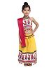 Bownbee Couple Dancing Garba Embroidered Sleeveless Choli With Lehenga & Dupatta - Yellow