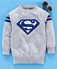 Mom's Love Full Sleeves  Pullover Sweater Superman Design - Grey