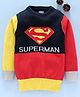 Mom's Love Full Sleeves Pullover Sweater Superman Print - Navy Red