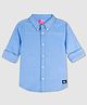 Cherry Crumble by Nitt Hyman Full Sleeves Solid Shirt - Blue