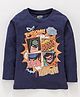 Eteenz Full Sleeves Tee Justice League Print - Navy Blue