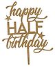 Funcart Half Birthday Cake Topper - Golden