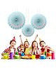 Amfin Tissue Paper Fans Blue - Pack of 3