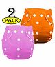 BabyMoon Reusable Cloth Diaper Set of 2 - Pink & Orange (No Insert )