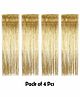 Shopperskart Shimmer Curtain Decorations Golden - Pack of 4