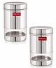 Hazel Stainless Steel Transparent Container Silver Set of 2 - 600 ml