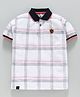 Earth Conscious Half Sleeves Checkered Polo T-Shirt - White & Pink