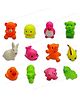 FunBlast Animal Shaped Bath Toys Pack of 12 - Multicolor