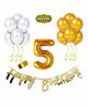 Shopperskart Fifth Birthday Decoration Kit Golden - Pack of 45