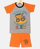 Little Marine Short Sleeves Little Rebel Construction Printed T-Shirt With Shorts Set - Grey