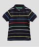 Cherry Crumble By Nitt Hyman Half Sleeves Striped Polo T-Shirt - Black