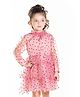 Cherry Crumble By Nitt Hyman Full Sleeves Polka Dot Print Dress - Pink